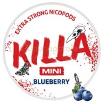 Cutie rotunda cu 30 pliculete cu nicotina aroma de afine Killa Blueberry Mini Extra Strong
